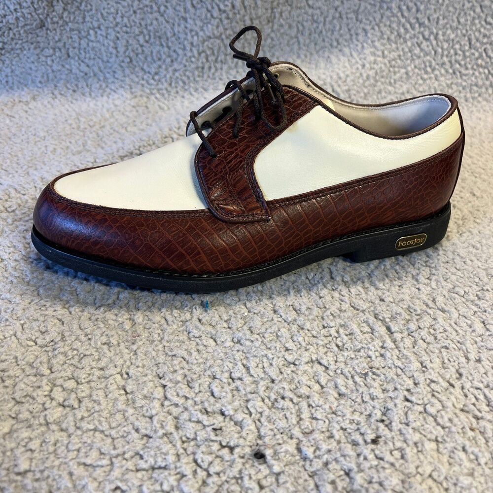 FOOTJOY  Europa Collection Golf Shoes Womens 6.5 Brown White Two Tone Leather